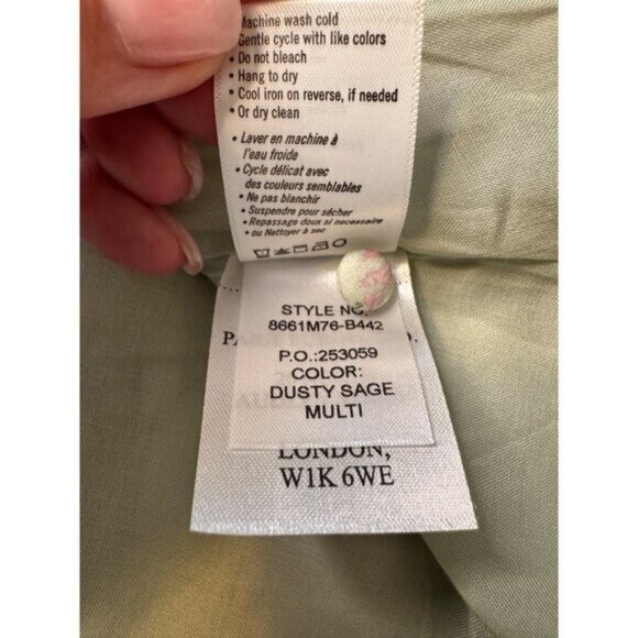 Paige Marie Dress Size 4 Dusty Sage Multi Long Sleeve BOHO Babydoll NWT $279 - Picture 9 of 11